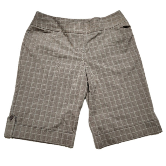 Size 18 Dressy Bermuda shorts  High waist Plaid Knee length LANE BRYANT - Picture 1 of 15